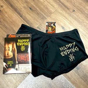Male power oral assault stretch pouch short “Happy ending”